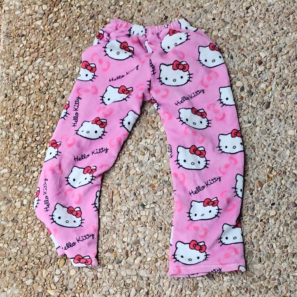 Hello Kitty Pajama Pants Sanrio Anime Fleece Double Elastic Fabric Soft Trouser